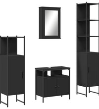 4-tlg. Badmöbel-Set Schwarz Holzwerkstoff