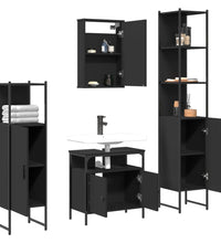 4-tlg. Badmöbel-Set Schwarz Holzwerkstoff