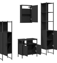 4-tlg. Badmöbel-Set Schwarz Holzwerkstoff