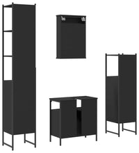 4-tlg. Badmöbel-Set Schwarz Holzwerkstoff