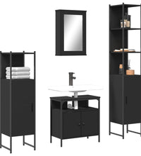 4-tlg. Badmöbel-Set Schwarz Holzwerkstoff