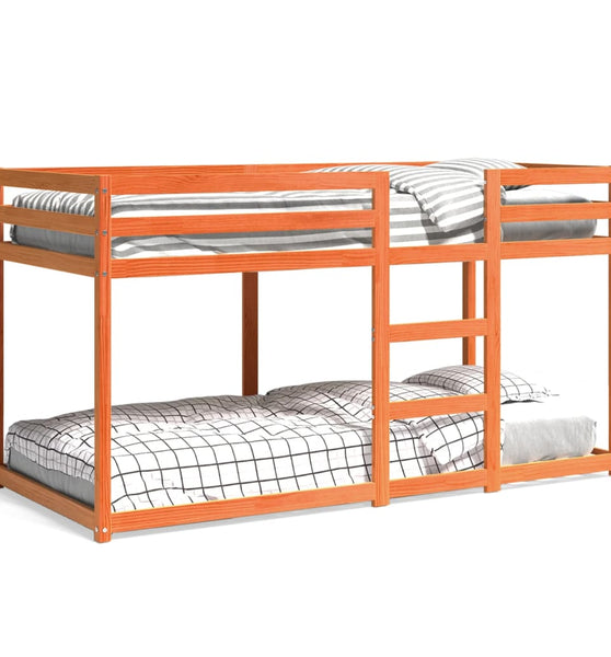 Etagenbett Wachsbraun 90x200 cm Massivholz Kiefer