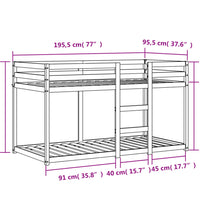 Etagenbett Wachsbraun 90x190 cm Massivholz Kiefer