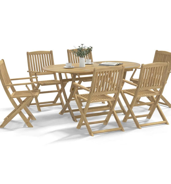 7-tlg. Garten-Essgruppe Massivholz Akazie