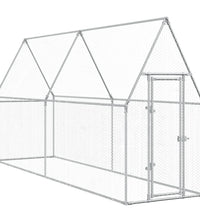 Hühnerkäfig Silbern 400x100x190 cm Verzinkter Stahl