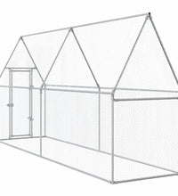 Hühnerkäfig Silbern 400x100x190 cm Verzinkter Stahl