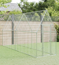 Hühnerkäfig Silbern 400x100x190 cm Verzinkter Stahl