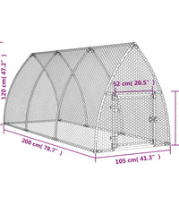 Hühnerkäfig Silbern 300x105x120 cm Verzinkter Stahl