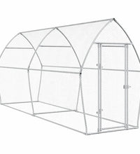 Hühnerkäfig Silbern 400x105x182 cm Verzinkter Stahl