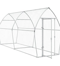 Hühnerkäfig Silbern 400x105x182 cm Verzinkter Stahl