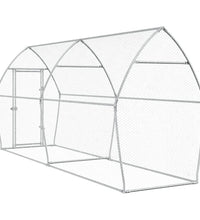 Hühnerkäfig Silbern 400x105x182 cm Verzinkter Stahl