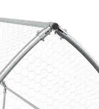 Hühnerkäfig Silbern 400x105x182 cm Verzinkter Stahl