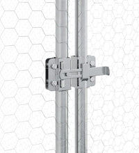 Hühnerkäfig Silbern 400x105x182 cm Verzinkter Stahl