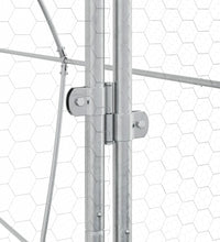 Hühnerkäfig Silbern 400x105x182 cm Verzinkter Stahl