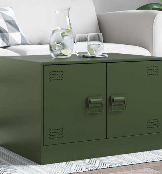 Couchtisch Olivgrün 67x50x44 cm Stahl