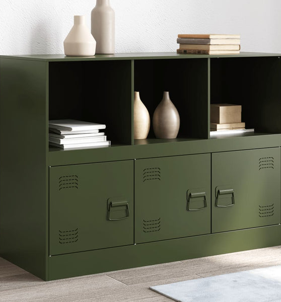 Sideboard Olivgrün 99x39x73 cm Stahl