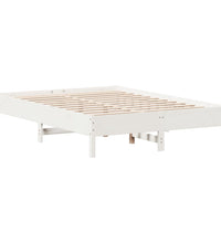 Massivholzbett ohne Matratze Weiß 160x200 Kiefernholz