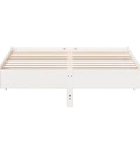 Massivholzbett ohne Matratze Weiß 160x200 Kiefernholz