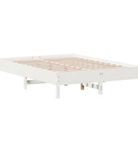 Massivholzbett ohne Matratze Weiß 160x200 Kiefernholz