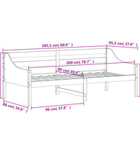 Tagesbett ohne Matratze Wachsbraun 90x200 cm Massivholz Kiefer