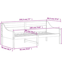 Tagesbett ohne Matratze 90x190 cm Massivholz Kiefer