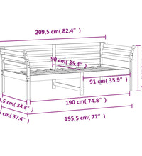 Tagesbett ohne Matratze Weiß 90x190 cm Massivholz Kiefer