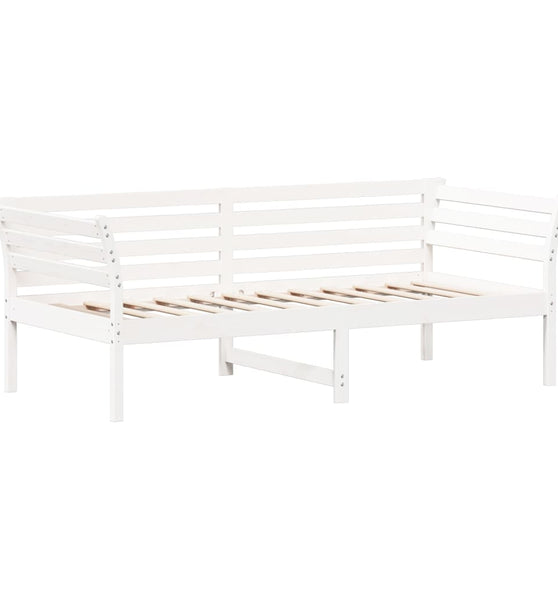 Tagesbett ohne Matratze Weiß 75x190 cm Massivholz Kiefer