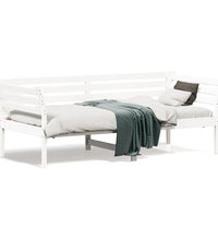 Tagesbett ohne Matratze Weiß 75x190 cm Massivholz Kiefer