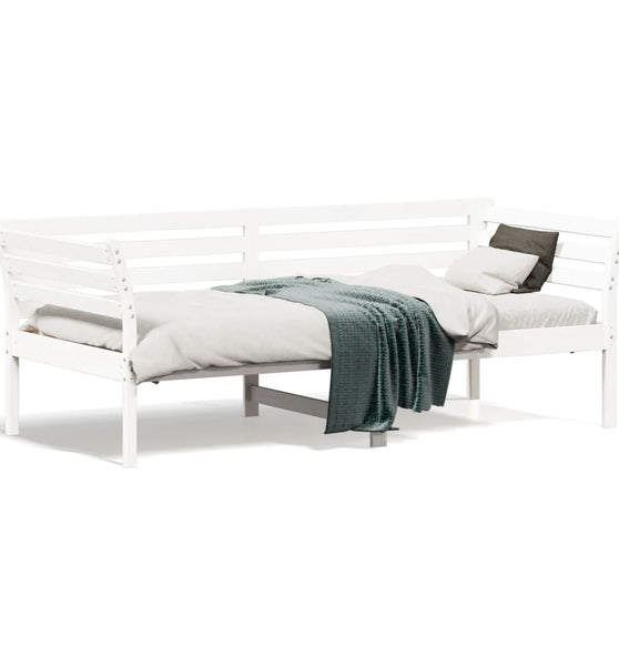 Tagesbett ohne Matratze Weiß 75x190 cm Massivholz Kiefer