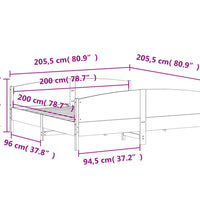 Massivholzbett ohne Matratze 200x200 cm Kiefer