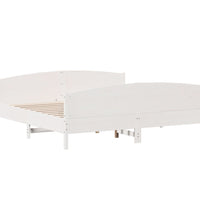 Massivholzbett ohne Matratze Weiß 200x200 cm Kiefernholz