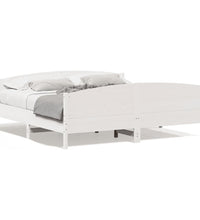 Massivholzbett ohne Matratze Weiß 200x200 cm Kiefernholz