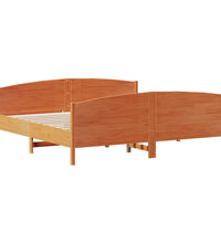 Massivholzbett ohne Matratze Wachsbraun 200x200 Kiefernholz