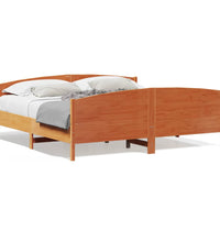 Massivholzbett ohne Matratze Wachsbraun 200x200 Kiefernholz