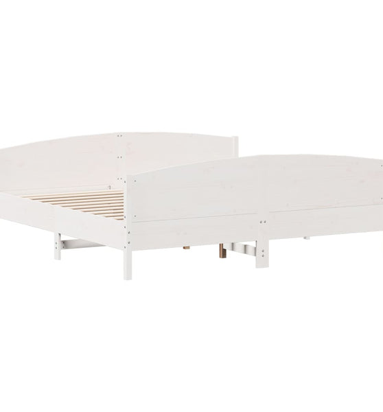 Massivholzbett ohne Matratze Weiß 180x200 cm Kiefernholz