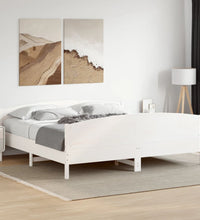 Massivholzbett ohne Matratze Weiß 180x200 cm Kiefernholz