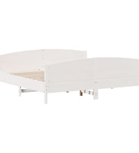 Massivholzbett ohne Matratze Weiß 180x200 cm Kiefernholz