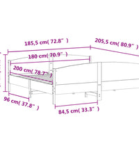 Massivholzbett ohne Matratze Weiß 180x200 cm Kiefernholz