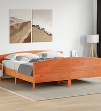 Massivholzbett ohne Matratze Wachsbraun 180x200 Kiefernholz