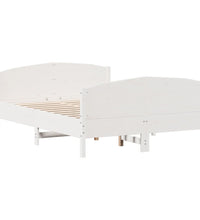 Massivholzbett ohne Matratze Weiß 160x200 Kiefernholz
