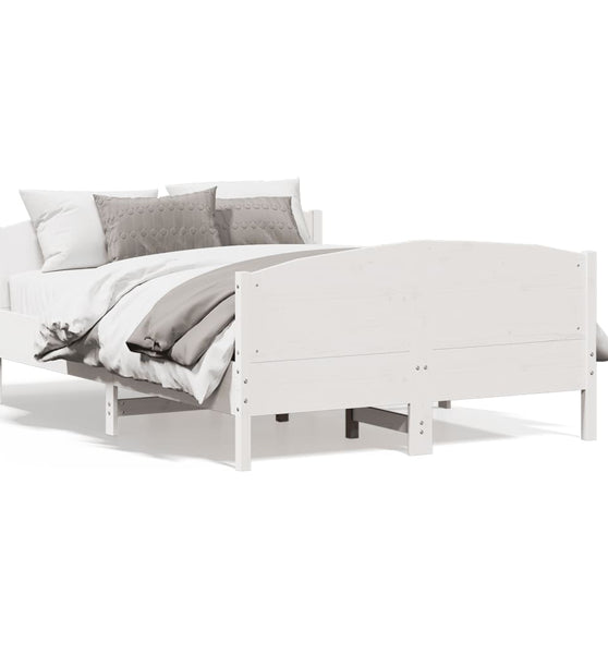 Massivholzbett ohne Matratze Weiß 160x200 Kiefernholz