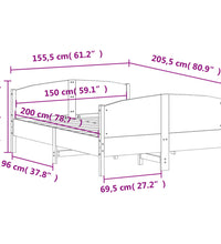 Massivholzbett ohne Matratze 150x200 cm Kiefernholz