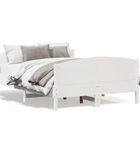 Massivholzbett ohne Matratze Weiß 150x200 cm Kiefernholz