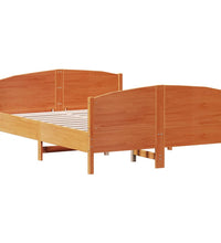 Massivholzbett ohne Matratze Wachsbraun 140x200 cm Kiefernholz