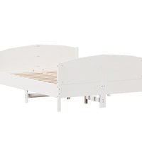 Massivholzbett ohne Matratze Weiß 140x190 cm Kiefernholz