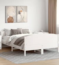 Massivholzbett ohne Matratze Weiß 140x190 cm Kiefernholz