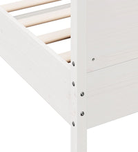 Massivholzbett ohne Matratze Weiß 140x190 cm Kiefernholz