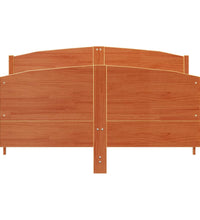 Massivholzbett ohne Matratze Wachsbraun 140x190 cm Kiefernholz
