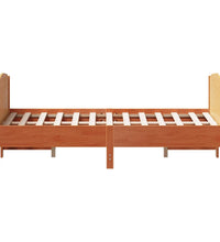 Massivholzbett ohne Matratze Wachsbraun 140x190 cm Kiefernholz