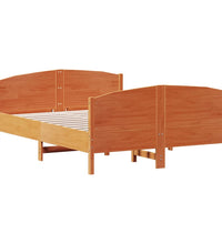 Massivholzbett ohne Matratze Wachsbraun 140x190 cm Kiefernholz